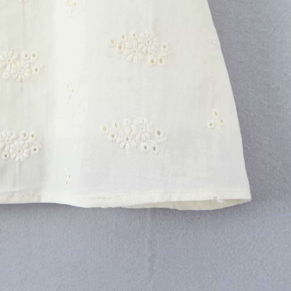 Robe Mini Blanche Froncée Dentelle & Nœuds