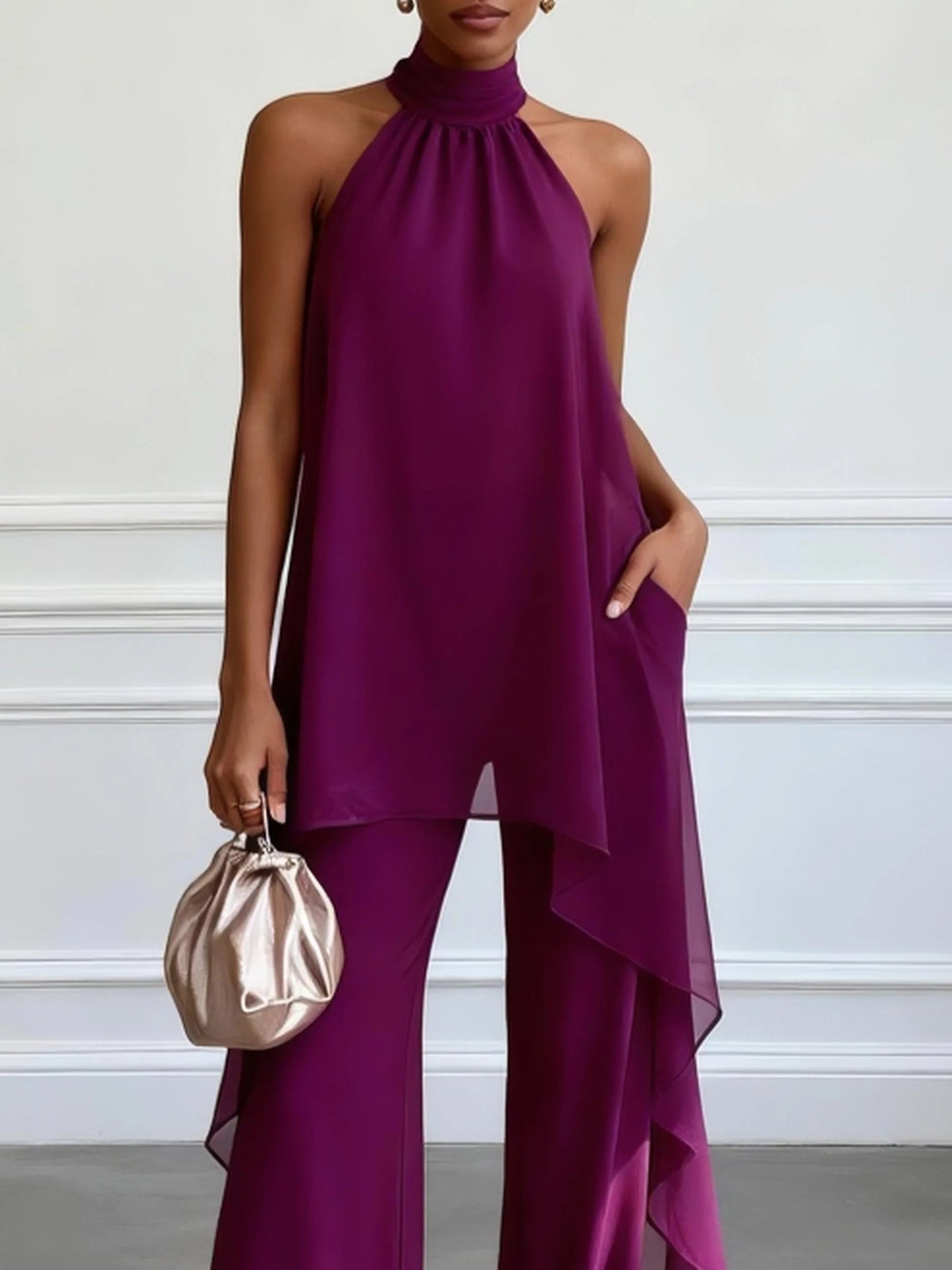 CLERINNE | ENSEMBLE HALTER ÉLÉGANT POUR FEMMES