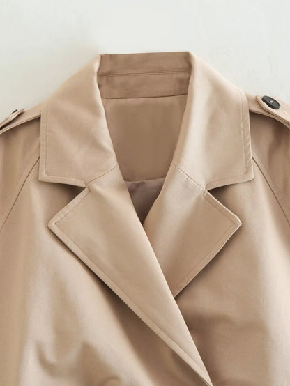 Trench Court Femme Ceinturé Style Classique