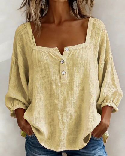CLERINNE | BLOUSE À COL CARRE POUR FEMMES