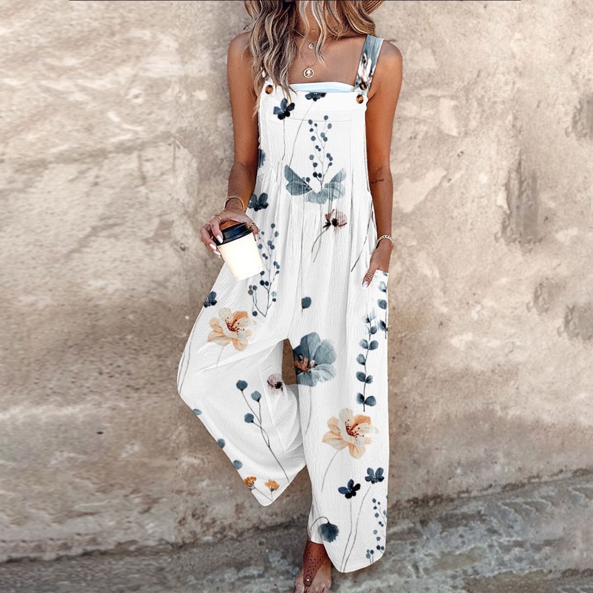 CLERINNE | SALOPETTE FLEUR GRAPHIQUE POUR FEMMES