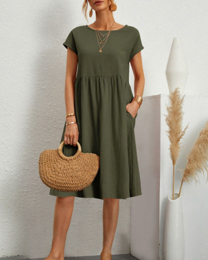 Robe ample à encolure ronde