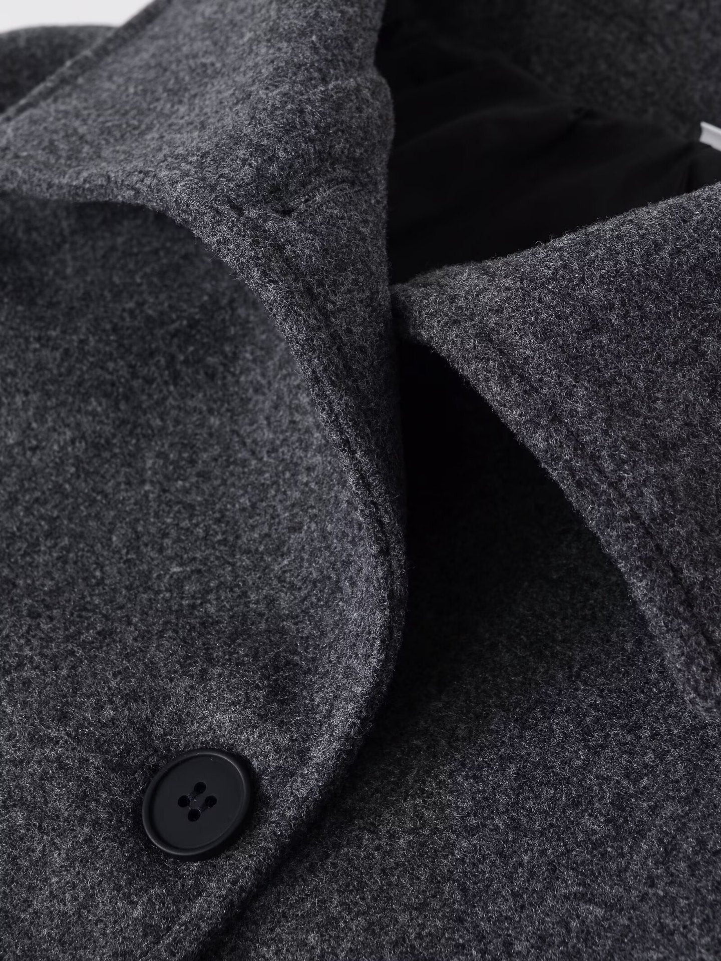 Veste Courte Gris Foncé en Mélange Laine™