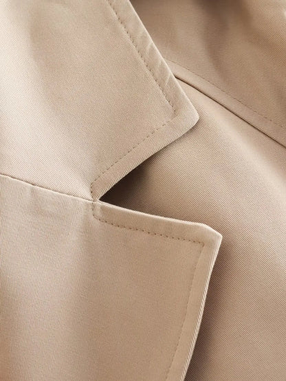 Trench Court Femme Ceinturé Style Classique