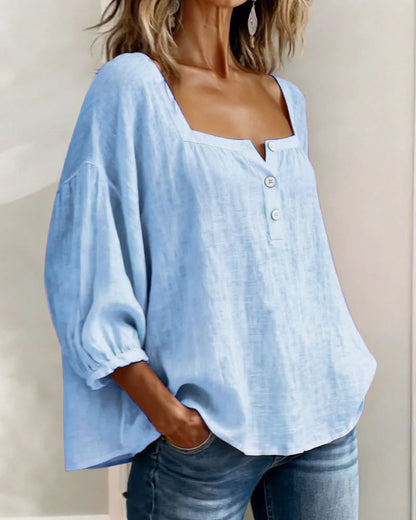 CLERINNE | BLOUSE À COL CARRE POUR FEMMES