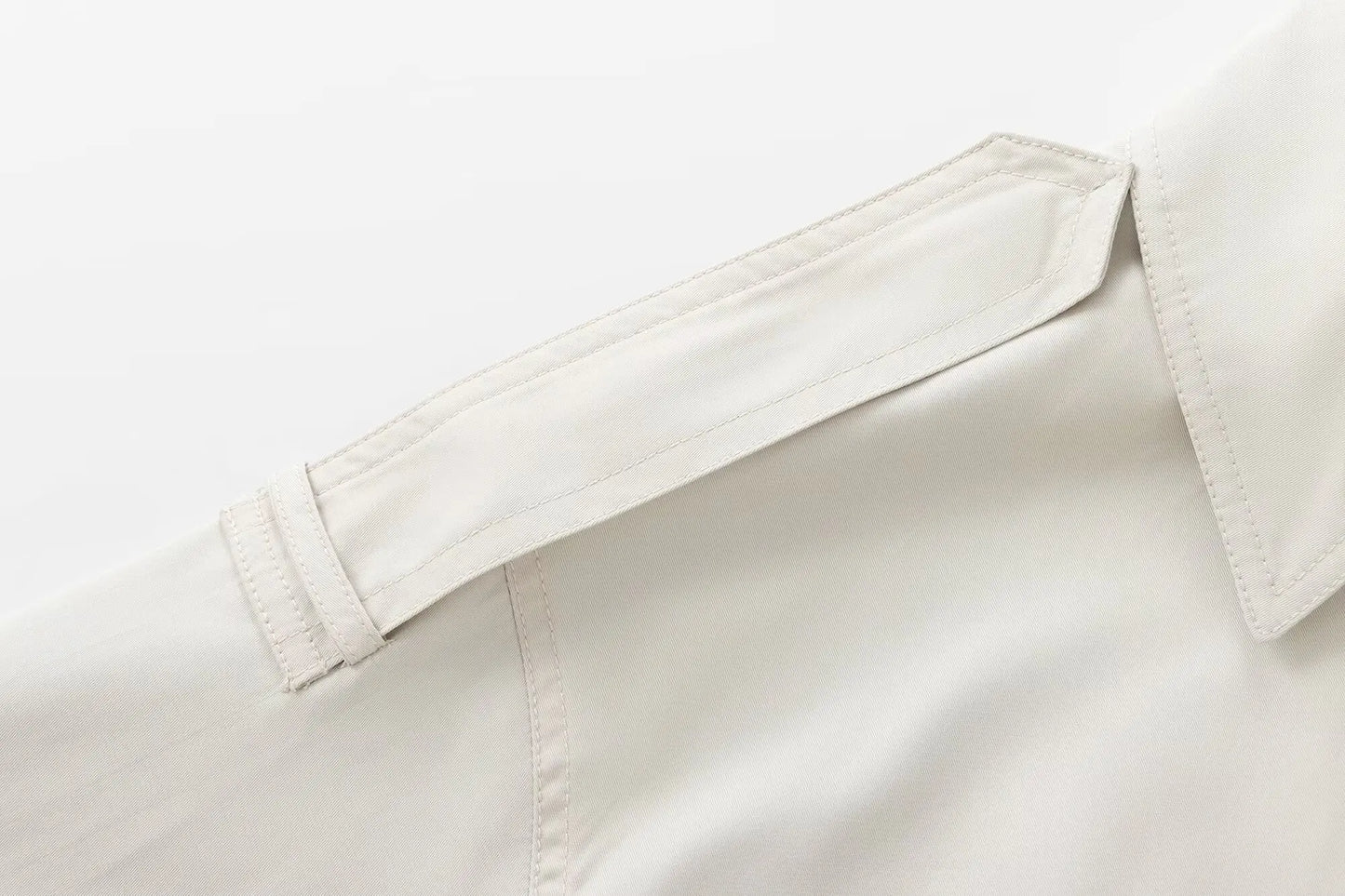 Veste Trench Courte Croisée Beige Élégante