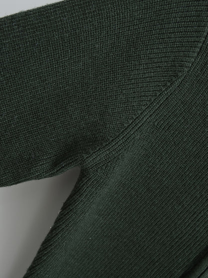 Cardigan Côtelé Zippé Vert Forêt