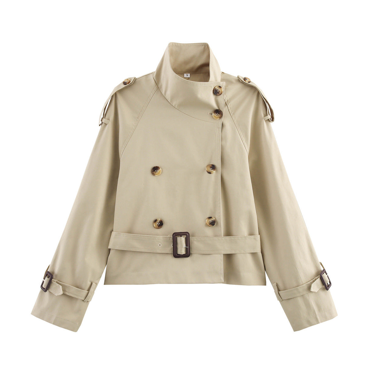 Céleste Trench Court Femme à Col Montant