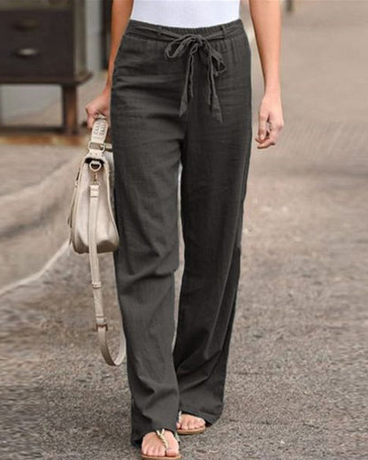Pantalon à jambes droites et taille élastique