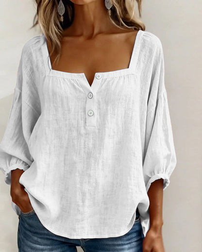 CLERINNE | BLOUSE À COL CARRE POUR FEMMES