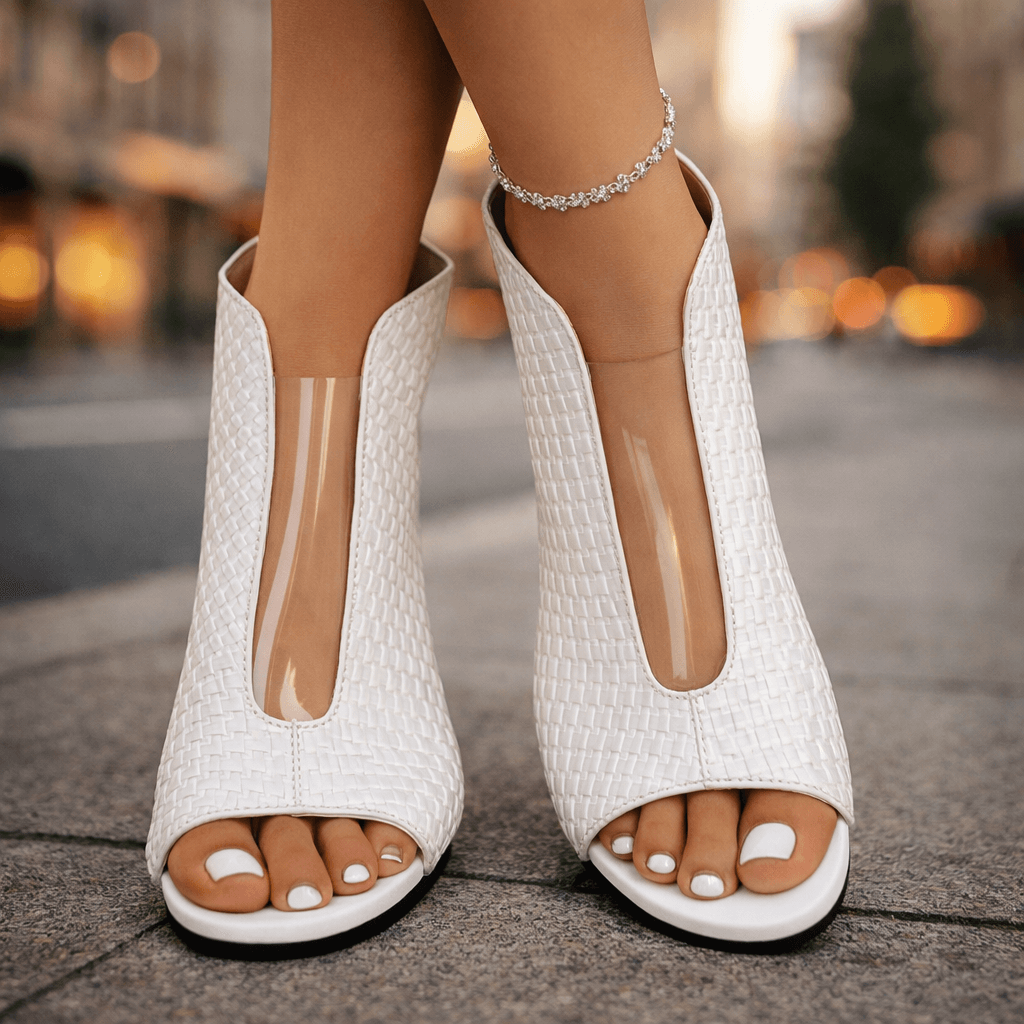 CLERINNE | SANDALES À TALON TISSÉES POUR FEMMES