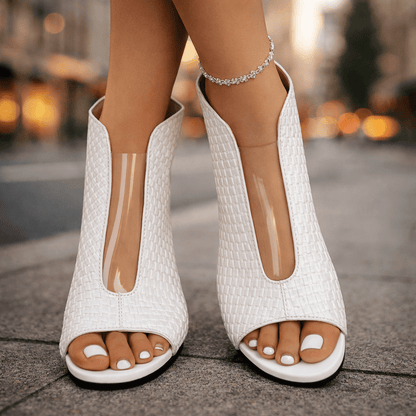 CLERINNE | SANDALES À TALON TISSÉES POUR FEMMES