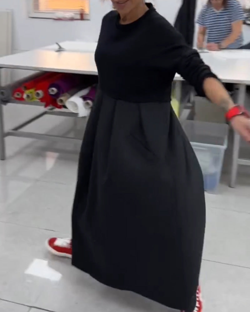 Robe longue décontractée de couleur unie