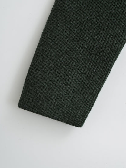 Cardigan Côtelé Zippé Vert Forêt
