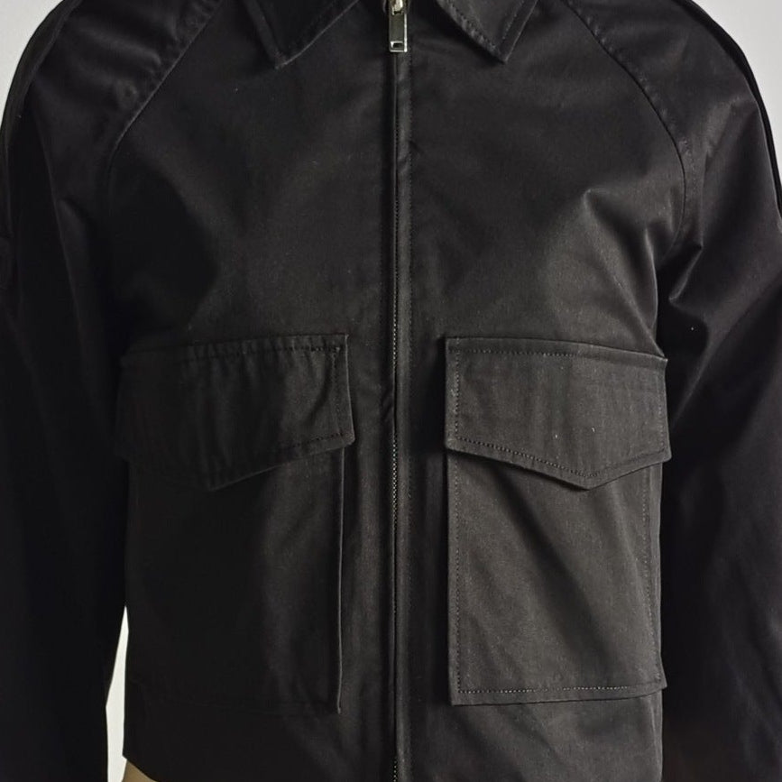 Veste Utility Courte Zippée à Poches Cargo