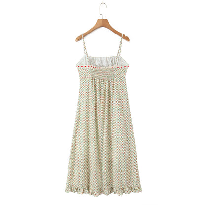 Robe Midi Imprimé Fraises en Coton – Style Vintage
