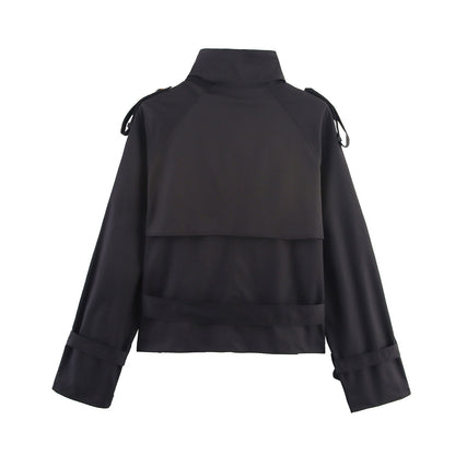 Céleste Trench Court Femme à Col Montant