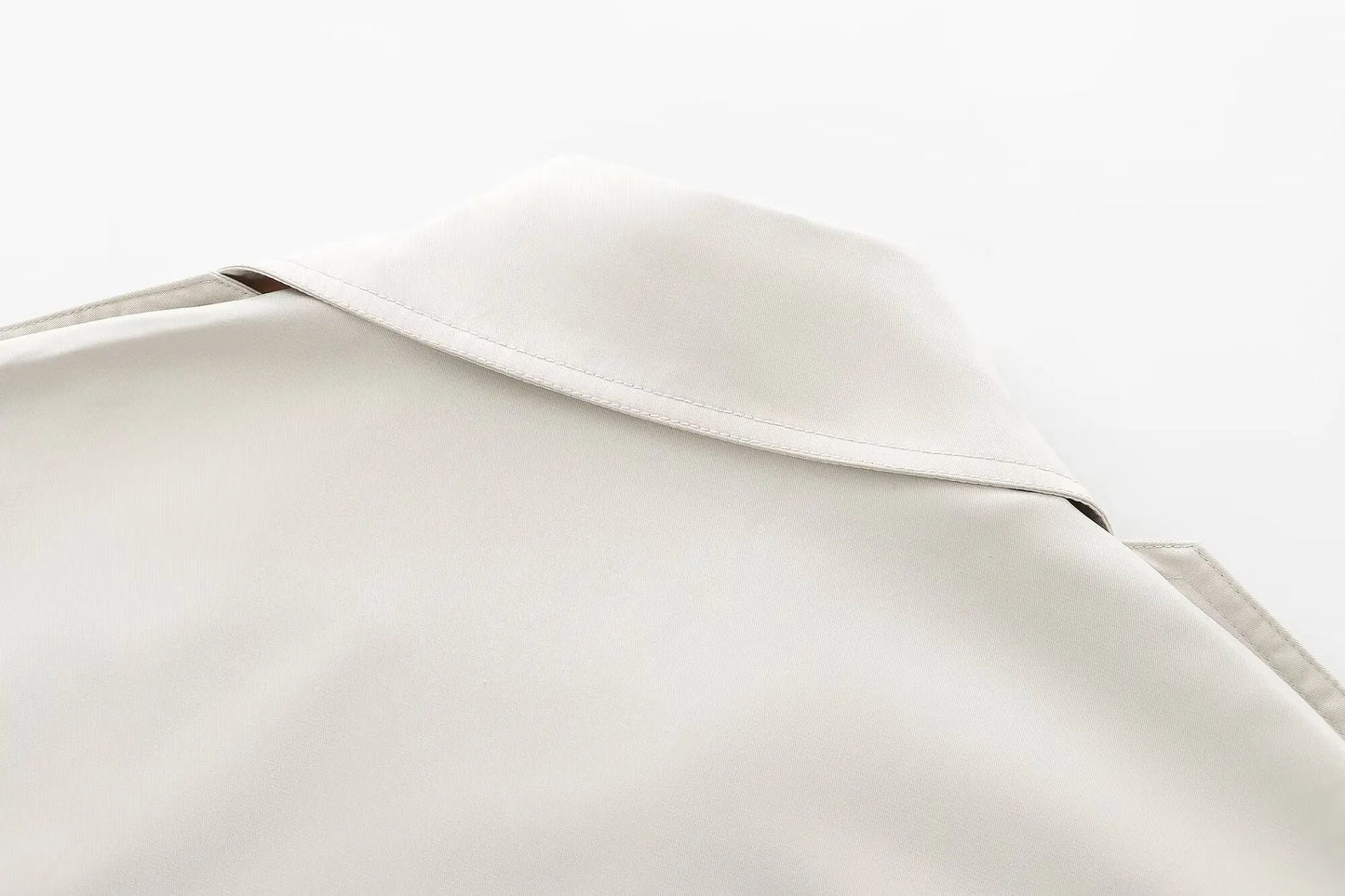 Veste Trench Courte Croisée Beige Élégante