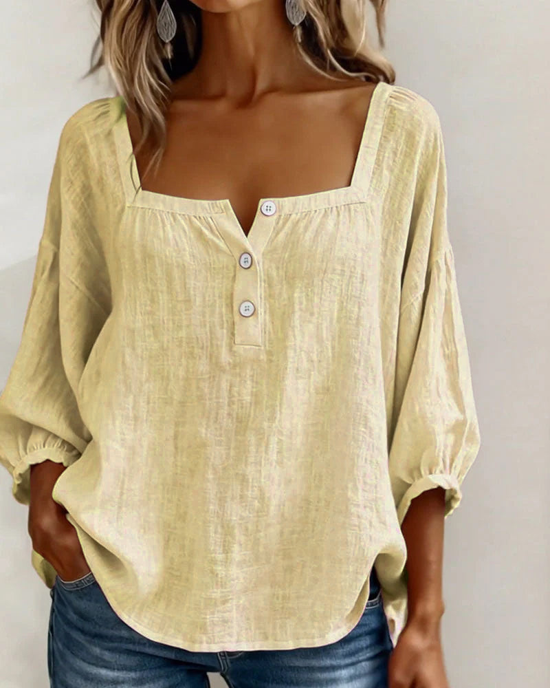 CLERINNE | BLOUSE À COL CARRE POUR FEMMES