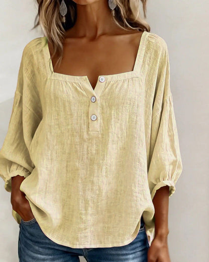CLERINNE | BLOUSE À COL CARRE POUR FEMMES