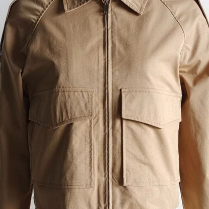 Veste Utility Courte Zippée à Poches Cargo