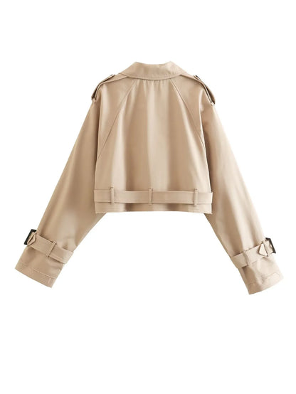 Trench Court Femme Ceinturé Style Classique