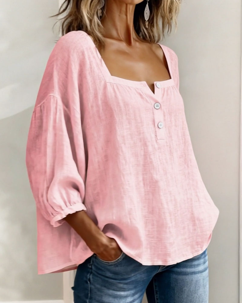 CLERINNE | BLOUSE À COL CARRE POUR FEMMES
