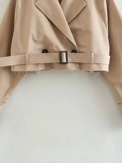 Trench Court Femme Ceinturé Style Classique