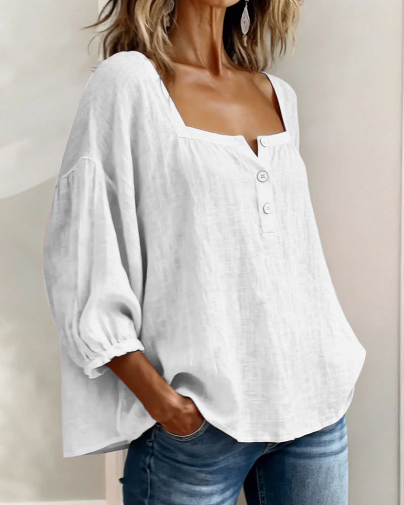 CLERINNE | BLOUSE À COL CARRE POUR FEMMES