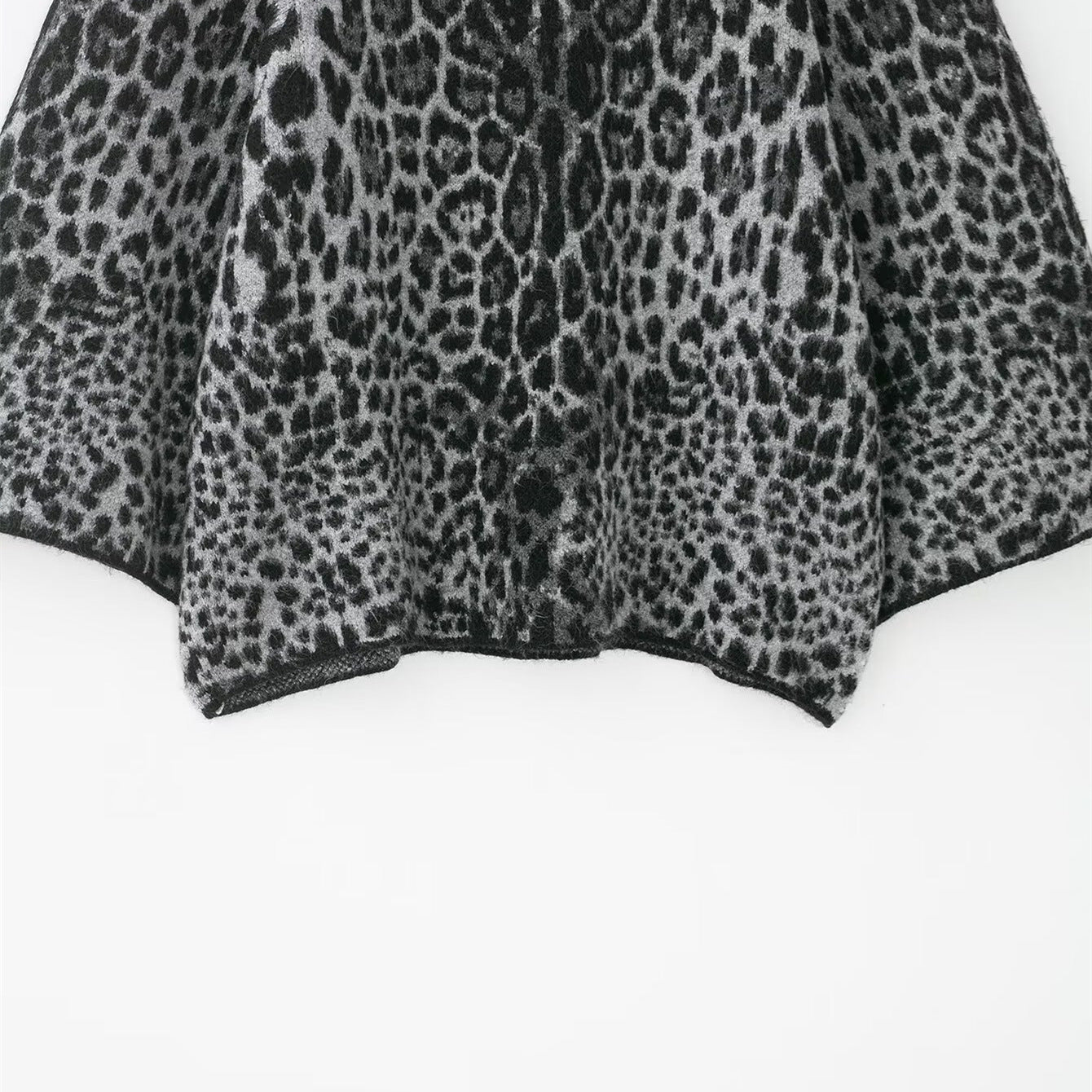 Pull Maille Oversize Imprimé Léopard Gris