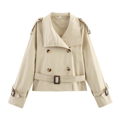 Céleste Trench Court Femme à Col Montant