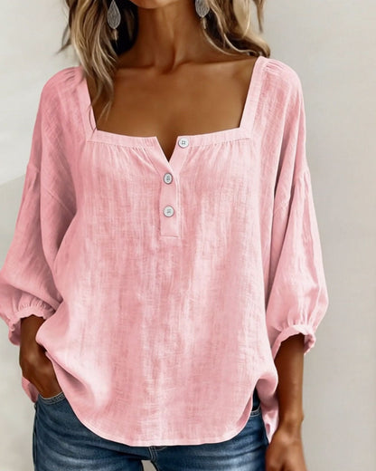 CLERINNE | BLOUSE À COL CARRE POUR FEMMES