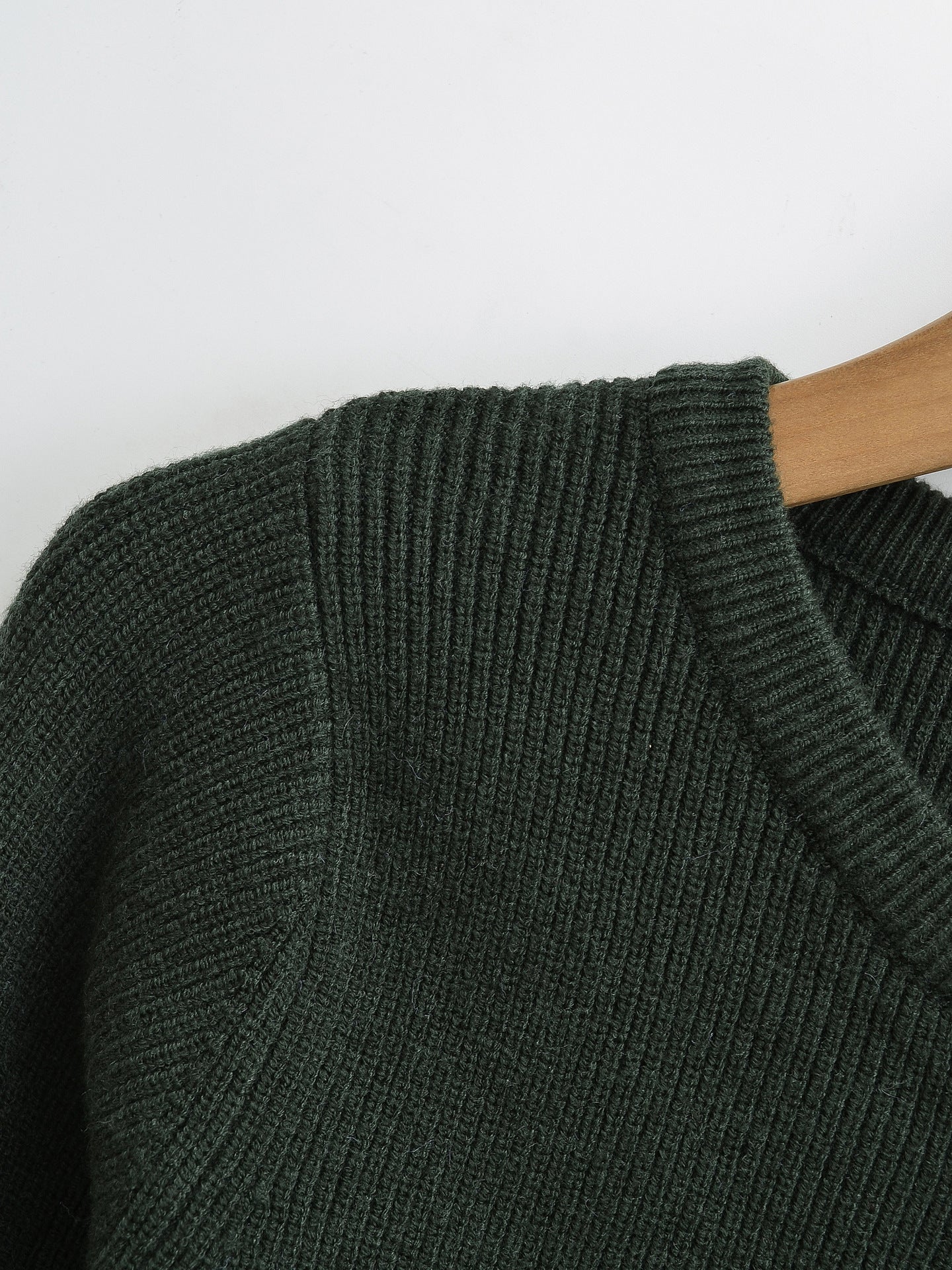 Cardigan Côtelé Zippé Vert Forêt