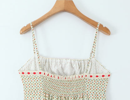 Robe Midi Imprimé Fraises en Coton – Style Vintage
