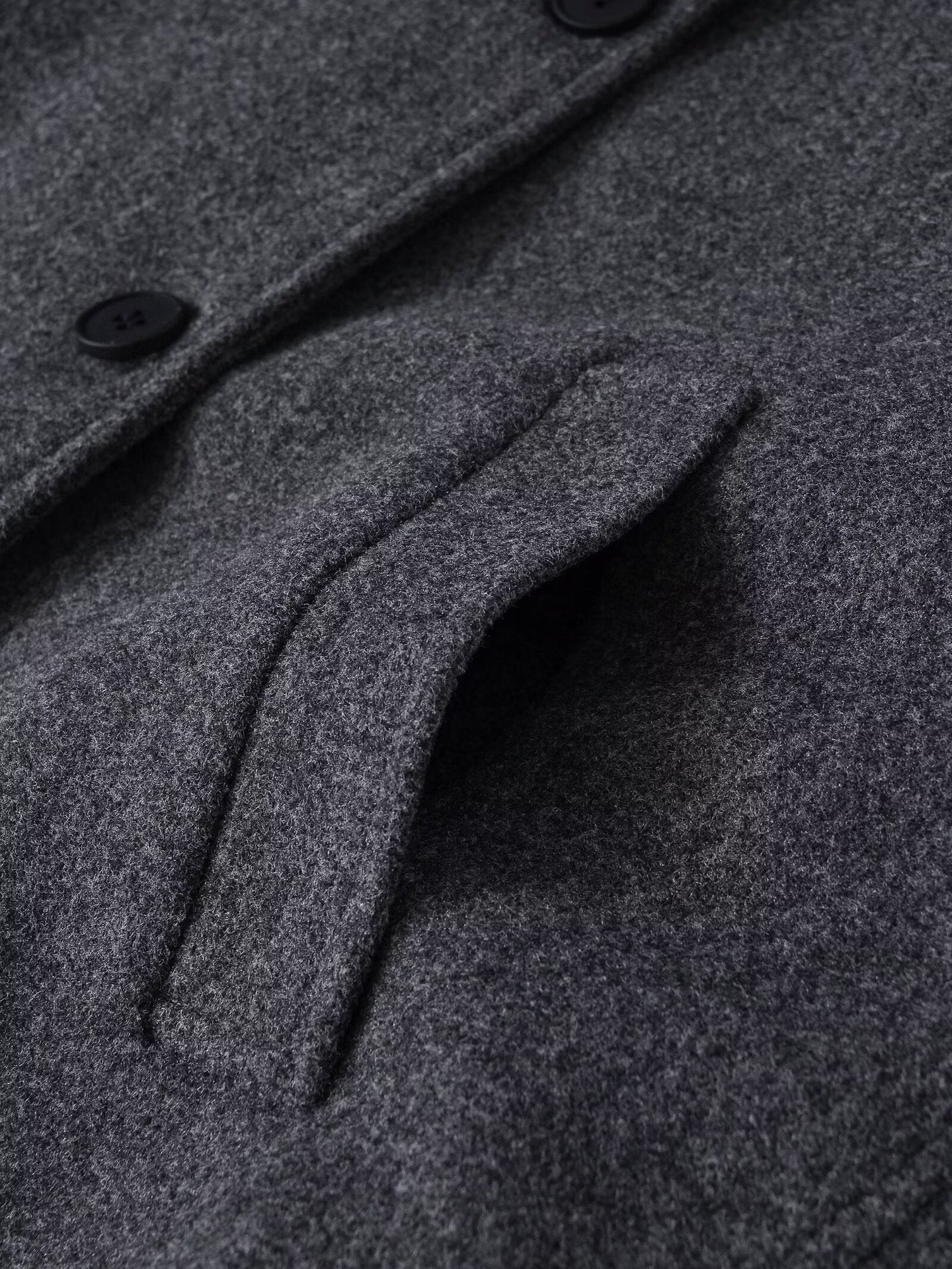 Veste Courte Gris Foncé en Mélange Laine™