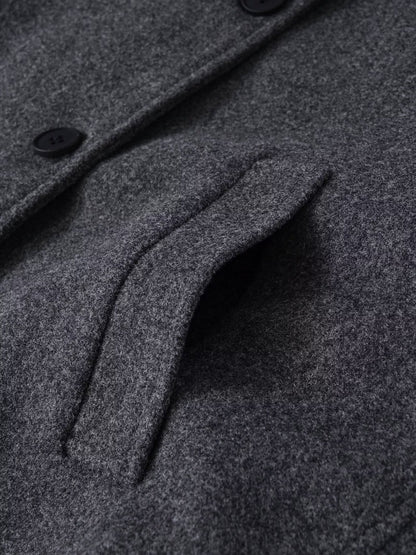 Veste Courte Gris Foncé en Mélange Laine™