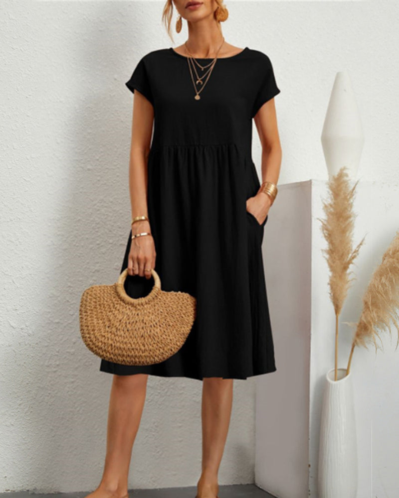 Robe ample à encolure ronde