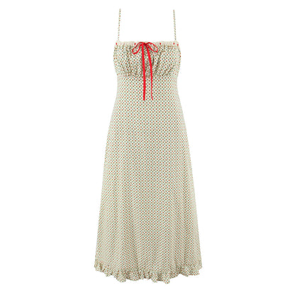 Robe Midi Imprimé Fraises en Coton – Style Vintage
