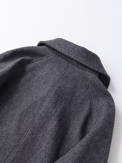 Veste Courte Gris Foncé en Mélange Laine™