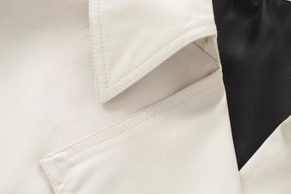 Veste Trench Courte Croisée Beige Élégante
