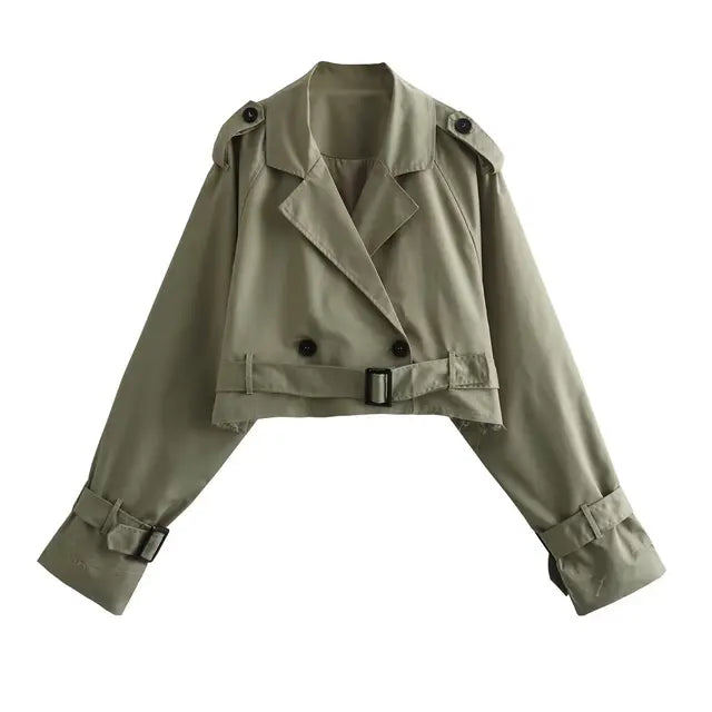 Trench Court Femme Ceinturé Style Classique