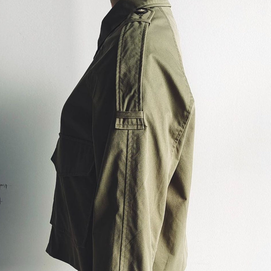 Veste Utility Courte Zippée à Poches Cargo