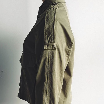 Veste Utility Courte Zippée à Poches Cargo