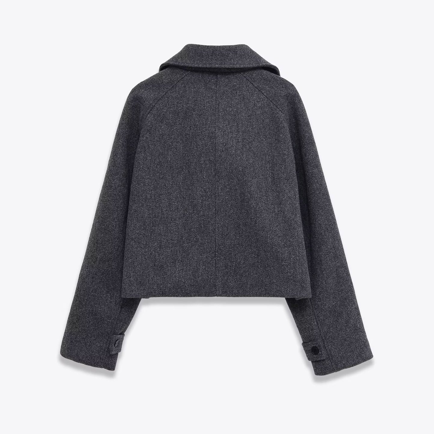 Veste Courte Gris Foncé en Mélange Laine™