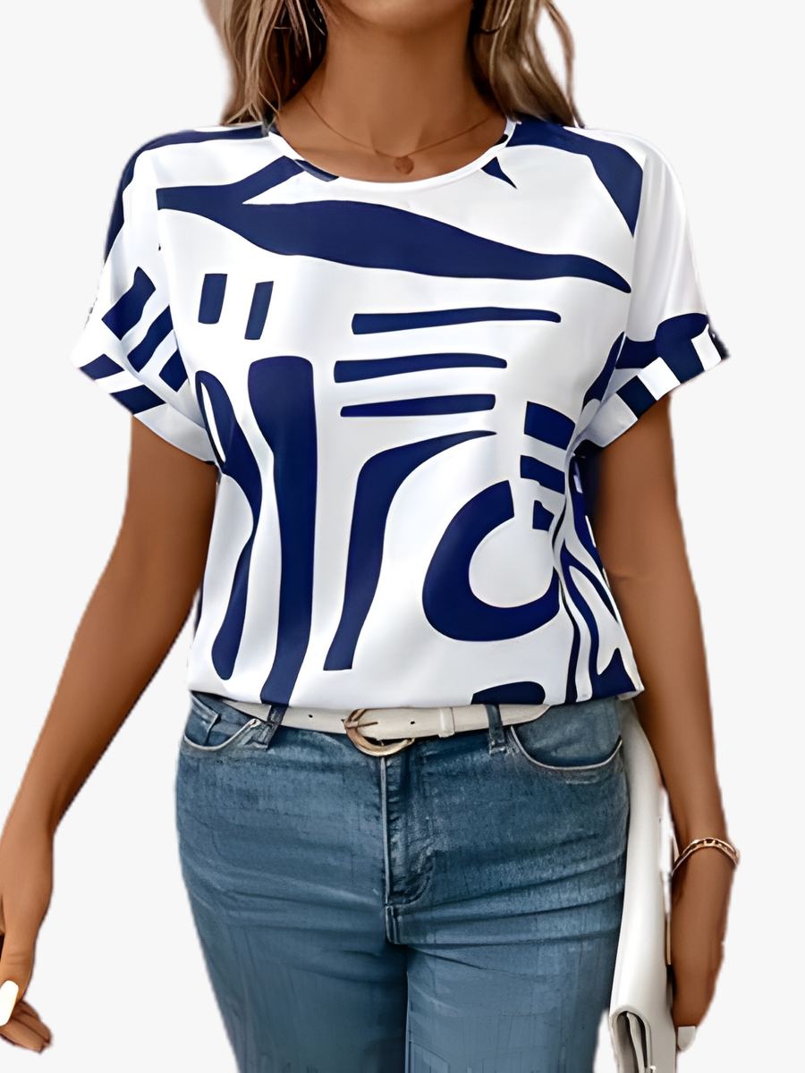 CLERINNE | T-SHIRT IMPRIMÉ ABSTRAIT POUR FEMMES
