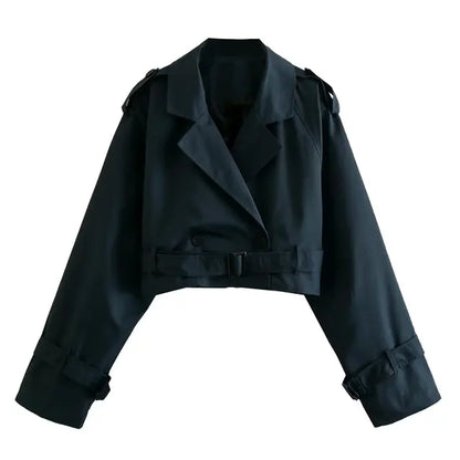 Trench Court Femme Ceinturé Style Classique