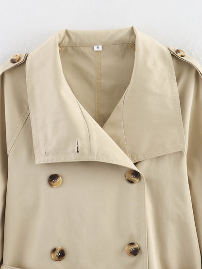 Céleste Trench Court Femme à Col Montant