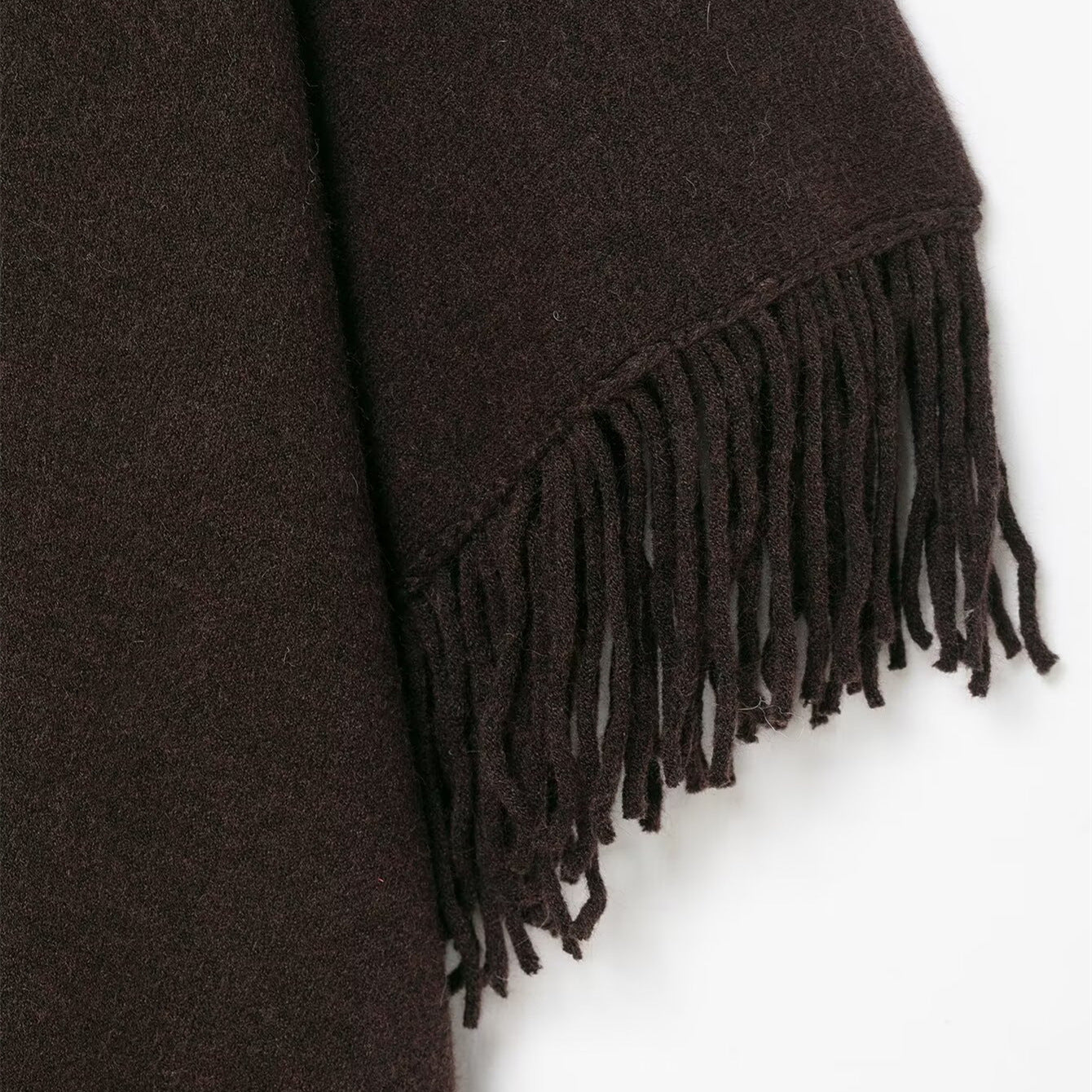 Poncho Frangé Élégant Effet Laine & Cachemire