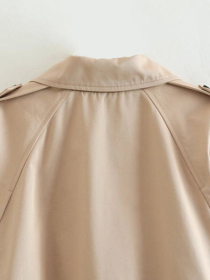Trench Court Femme Ceinturé Style Classique
