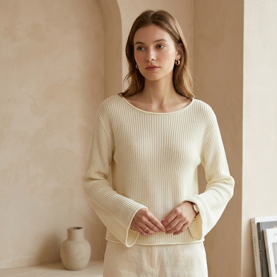 Pull Col Bateau en Maille – Élégance Essentielle